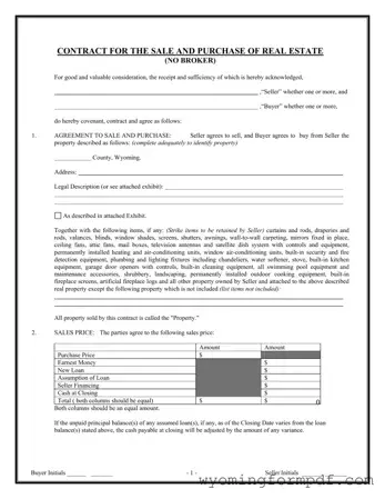 Wyoming Real Estate For Sale Template in PDF